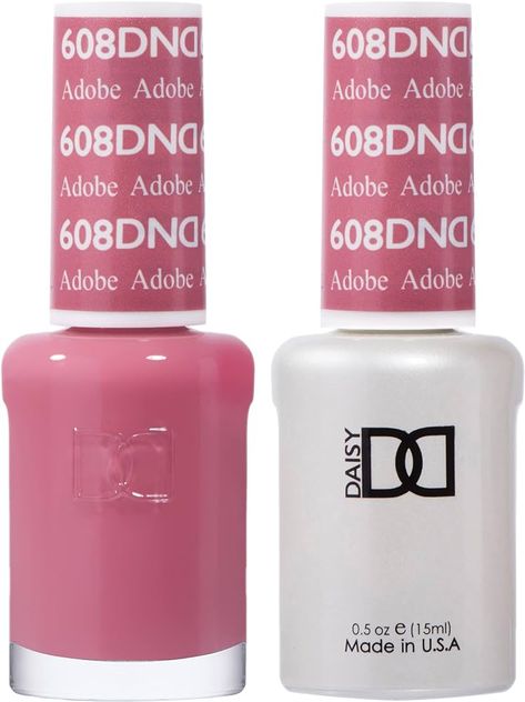 Amazon.com: DND Gel Polish Set - 1 each of Pink Gel Polish and Pink Nail Polish, 608 Adobe, 0.5 Fl Oz : Beauty & Personal Care Dnd Gel Nail Polish, Pink Gel Polish, Dnd Gel Polish, Pink Gel, Blue Gel, Blue Nail Polish, Pink Nail Polish, Pink Nail, Blue Nails