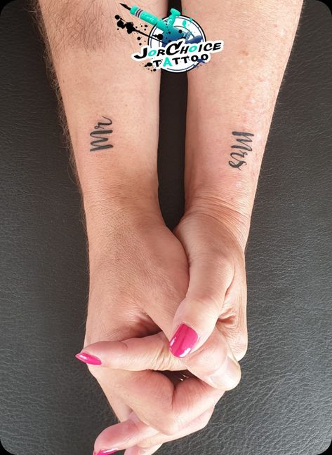 Mrs and Mr ❤️❤️ Mrs Tattoo Ideas, Geometric Tattoo, Tattoos