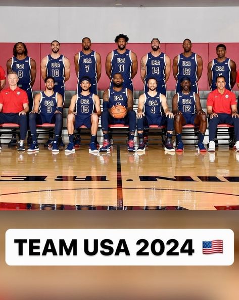 House of Highlights | TEAM USA FULL TEAM PIC 🔥 Who’s stopping them? 👀 (via @usabasketball @teamusa @nba @ben.golliver) | Instagram Team Usa Basketball 2024, Highlights On Instagram, Team Usa Basketball, Olympic Basketball, Team Usa Olympics, Usa Pictures, Olympics 2024, Paris Summer, Usa Basketball