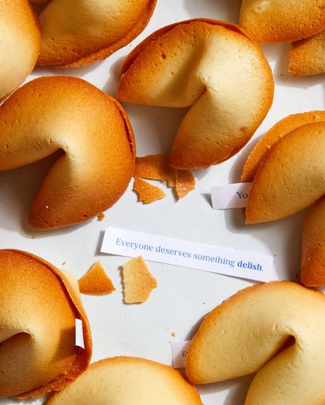 DIY Fortune Cookies Will Totally Impress Your FriendsDelish New Year Dessert Recipes, New Year Dessert, Fortune Cookies Recipe, Lunar New Year 2023, Unique Christmas Cookies, New Year's Desserts, Crepe Batter, Cookie Recipes Unique, Unique Cookies