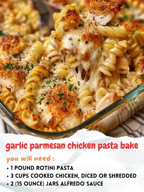 Parm Chicken Pasta, Garlic Parm Chicken Pasta, Creamy Garlic Parmesan Chicken Pasta, Garlic Parm Chicken, Creamy Garlic Parmesan Chicken, Garlic Parmesan Chicken Pasta, Baked Chicken Pasta Recipes, Parmesan Chicken Pasta, Chicken Pasta Casserole