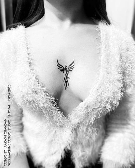 Phinox Tattoo, Minimalist Phoenix Tattoo, Ribs Tattoo, Small Phoenix Tattoos, Small Wolf Tattoo, Phoenix Images, Phoenix Tattoos, Tattoos To Cover Scars, Lotus Tattoo Design