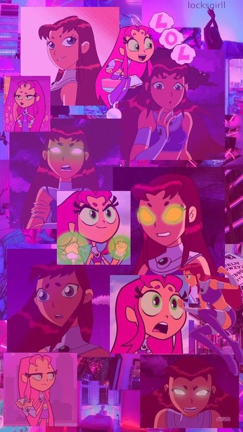 Starfire Wallpaper, Star Fire And Robin, Marvel Cartoon Drawings, Dc Starfire, Kory Anders, Teen Titans Starfire, Starfire And Raven, Original Teen Titans, Star Fire