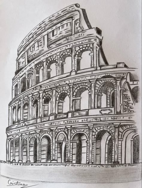 Drawing pencil sketch Colosseum Drawing, Italy Sketches, Rome Architecture, Architecture Journal, London Drawing, Rome Colosseum, Rome Art, Architecture Drawing Sketchbooks, Greek Mythology Tattoos