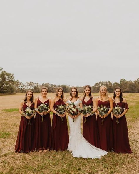 Bride Kaitlin Jackson | Bill Levkoff Wine Bridesmaids | Mix Match Bridesmaids Dresses Claret Bridesmaid Dresses, Cranberry Bridesmaid Dresses Fall, Red Wine Bridesmaid Dresses, Wine Red Bridesmaid Dresses Silk, Cranberry Red Bridesmaid Dresses, Crimson Red Bridesmaid Dresses, Dark Red Brides Maids Dresses, Wine Bridesmaid Dress, Burgandy Bridesmaids Dress