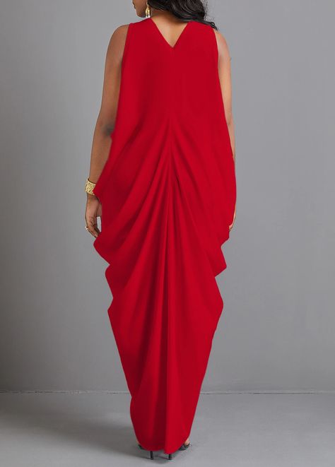 ROTITA Split Red O Shape V Neck Maxi Dress | Rotita.com - USD $27.98 Greek Style Dress, Dresses Comfortable, Red Dress Accessories, Wedding Guest Dresses Long, V Neck Maxi Dress, Womens Prom Dresses, Dress Occasion, Split Maxi Dress, Dress Sale