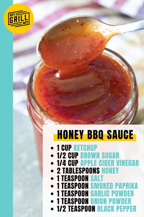 Honey Bbq Sauce Recipe, Homemade Bbq Sauce Recipe, Wing Sauce Recipes, Aesthetic Health, Honey Bbq Sauce, Homemade Sauce Recipes, Tattoo Health, Barbecue Sauce Recipes, Spice Mix Recipes