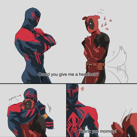 Deadpool X Spiderman, Deadpool Art, Spaider Man, Deadpool And Spiderman, Miguel O Hara, Spiderman Artwork, Spider Art, Spiderman Pictures, Too Funny