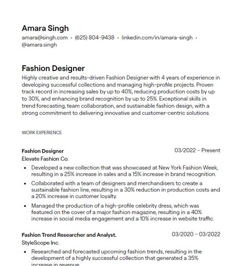 Examine Fashion Designer resume examples to highlight your creative skills, industry knowledge, and portfolio of designs, helping your application stand out to fashion houses and retail brands. | fashion designer resume, apparel designer resume, textile designer resume Fashion Stylist Resume, Fashion Designer Resume, Designer Resume, Sustainable Fashion Designers, Digital Fashion Illustration, Elevated Fashion, Brands Fashion, Digital Fashion, Cv Design