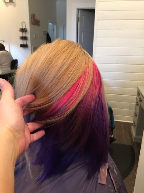 Peek a boo Hair Pink and Purple Peek A Boo Hair, Hair Color Chart, Color Charts, Peek A Boo, Pink And Purple, Hair Colors, Pink Hair, Hair Ideas, Hair Wrap