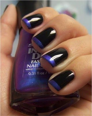 purple tips Neon French Tip Nails, Black French Tip Nails, Chloe Nails, Do It Yourself Nails, Black French Tip, Funky Fingers, Vday Nails, Glitter French Tips, French Manicure Nails