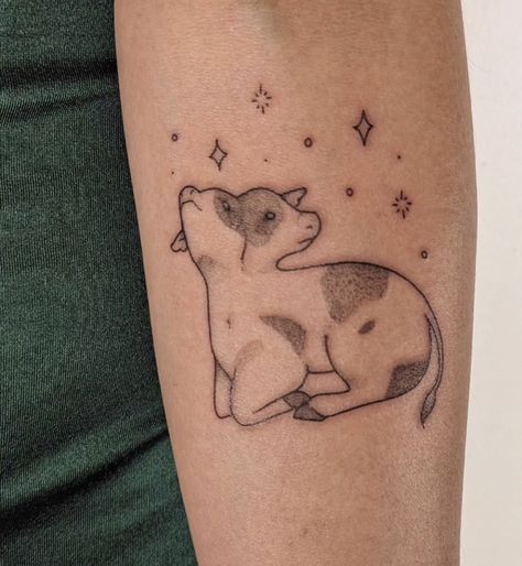 2 Headed Cow Tattoo, Fairy Cow Tattoo, Simple Girly Tattoos, Two Headed Cow Tattoo, Two Headed Calf Drawing, Bear Tattoo Ideas For Women, Two Headed Calf Tattoo, Laura Gilpin, Two Headed Calf