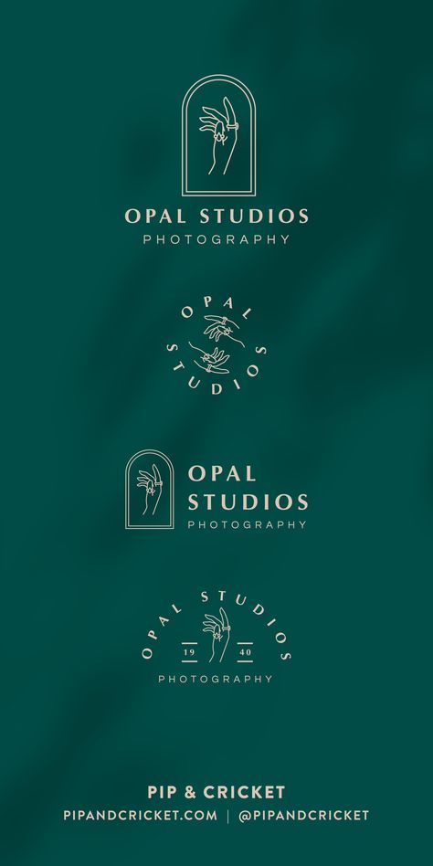 Logo Design Variations, Secondary Logo Ideas, Opal Logo, Logo Emblem, Primary And Secondary Logo Design, Emblem Logo Design, Opal Logo Design, High End Logo Design, Brand Color Palette Green And Gold