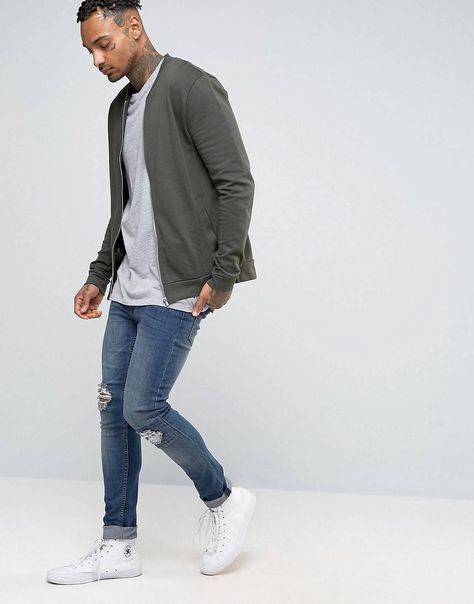 LOVE this from ASOS! Jacket Dress Outfit, Green Jacket Outfit, Men's Shirts And Tops, Minimalist Fashion Men, Pants Outfit Men, Party Wear Dress, Mens Clothing Store, Mens Casual Outfits Summer, African Clothing For Men