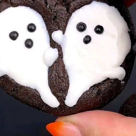 Ghost Thumbprint Cookies, Halloween Camping, Halloween Fest, Ghost Cookies, Fall Fest, Thumbprint Cookies, Halloween Inspo, Halloween Cookies, Halloween Inspiration