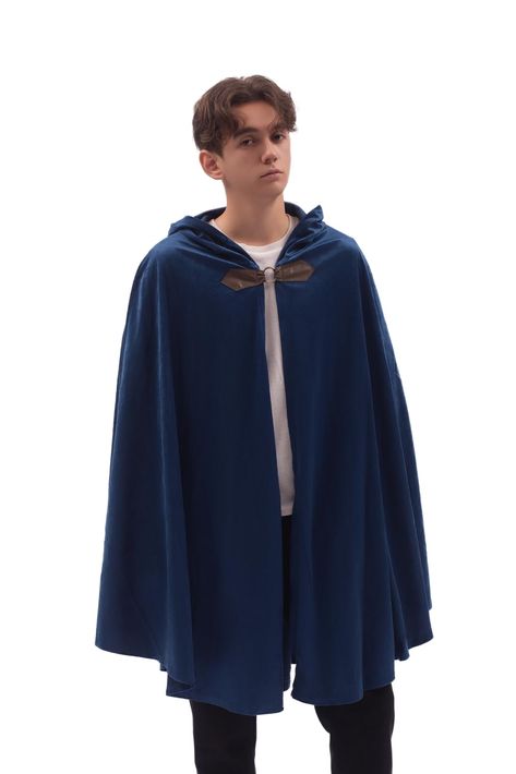 PRICES MAY VARY. Warm and cozy: Crafted from premium velvet, this cloak with hood offers a comfortable, warm, and soft feel. The medieval cloak provides an extra layer of warmth on cool autumn nights. Stylish Medieval Cloak: Adorned with both metal loop clasps and leather buttons, this hooded cape ensures a secure and durable fastening, enhancing its medieval charm. Make your Halloween Journey Transcend Time and Space! Put on this Halloween cloak, and it will make you feel more mysterious. Trans Modern Cloak Outfit, Medieval Cloak Men, Mage Cloak, Black Cloak With Hood, Cape Reference, Cape Drawing, Medieval Mens Clothing, Black Hooded Cloak, Fantasy Cloak