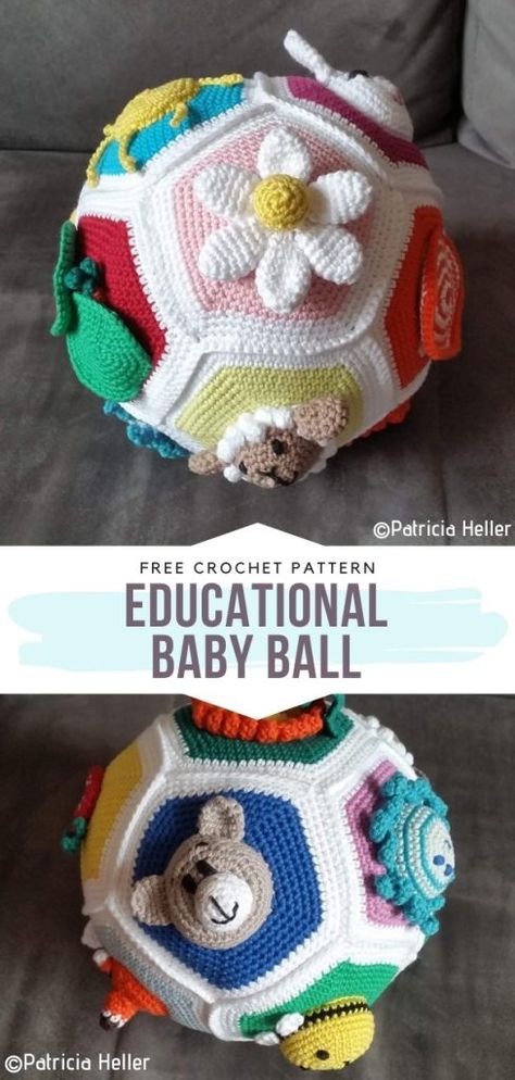 35+ Amazing toy FREE crochet patterns! | Swecraftcorner Crochet Balls, Hantverk Diy, Crochet Ball, Easy Knitting Projects, Confection Au Crochet, Baby Ball, Crochet Baby Toys, Haken Baby, Crochet Toys Patterns