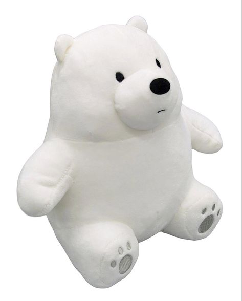 We Bare Bears Plush, Sitting Teddy Bear, Bears Cartoon, Polar Bear Plush, Teddy Bear Gift, Cute Squishies, Overlays Cute, Teddy Bear Gifts, Cute Polar Bear