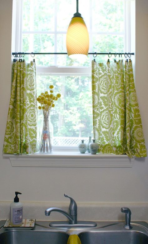 Kitchen curtains Kitchen Window Curtain Ideas, Small Kitchen Window, Sink Window, Window Kitchen, Curtains Kitchen, Kitchen Window Curtains, Curtains And Draperies, Elegant Curtains, Kitchen Window Treatments