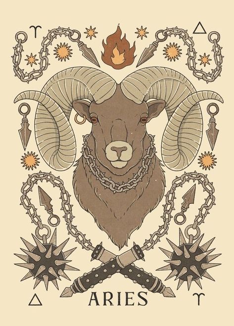 Thiago Correa Ram Art, Aries The Ram, Arte Aries, Aries Tarot, Funky Room, Aries Art, Gothic Shop, Boho Tapestry, The Ram