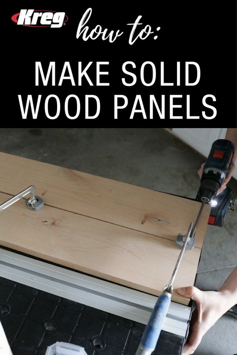 How To Make Narrow Boards Into Solid Wood Panels | Learn how to create wide panels for table tops and more by joining boards together. Pocket-hole joinery makes it fast and easy. Joining Boards For A Table Top, Learning Woodworking, Outfeed Table, Popular Woodworking Projects, Woodworking Hacks, Pocket Hole Joinery, Kreg Tools, Woodworking Shows, Woodworking School