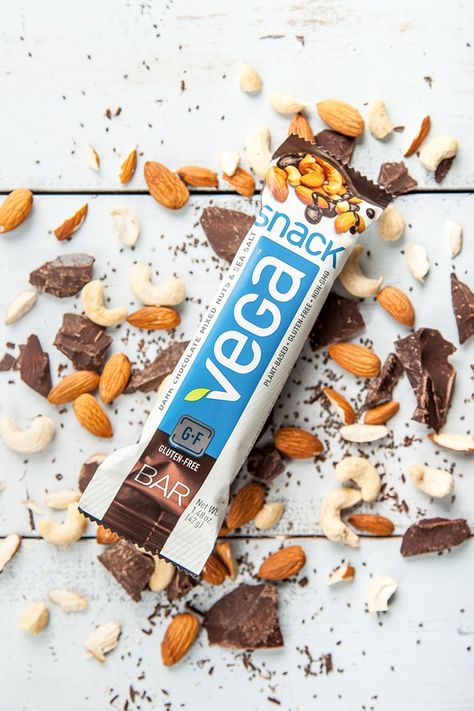 Vega Bars - Vegan Chocolate-Dipped Snack Bars #dairyfree - totally whole food based - natural nutrition w/ no protein or fortification added. Yummy! Gluten Free Snack Bars, Vegan Camping Food, Vegas Bars, Low Carb Protein Bars, Gluten Free Bars, Foil Pack Meals, Vegan Protein Bars, Vegan Snack, Snack Bars