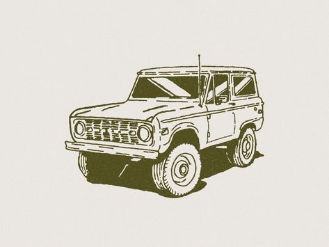 Ford Bronco Tattoo Ideas, Vintage Ford Bronco Drawing, Ford Bronco Sketch, Ford Bronco Illustration, Vintage Bronco Poster, Ford Bronco Tattoo, Ford Bronco Drawing, Ford Truck Tattoo, Car Drawing Aesthetic