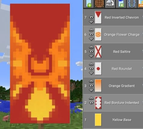 Minecraft Pheniox banner Frog Banner Minecraft Tutorial, Minecraft Castle Banner, Bird Banner Minecraft, Minecraft Banner Designs Green, Sun Banner Minecraft, Minecraft Fish Banner, Sztandary Minecraft, Banner Minecraft Design, Stendardi Minecraft