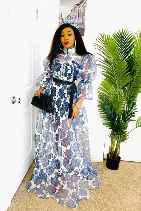 Gown Styles For Ladies, Classy Maxi Dress, Maxi Dress Styles, Chiffon Styles, Organza Gown, Stylish Naija, Organza Gowns, African Maxi Dresses, African Lace Dresses