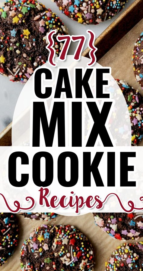 Cake Mix Cookies - The Best Cookies From Cake Mix Recipes Cake Batter Cookies Recipe, Cookies From Cake Mix Recipes, Yellow Cake Mix Cookies, Cake Mix Cookie, Cake Box Cookies, Chocolate Fudge Cookies, Recipes Using Cake Mix, Chocolate Cake Mix Cookies, Cake Batter Cookies