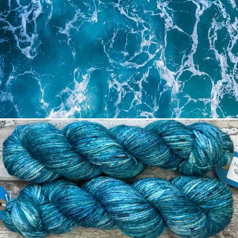 “Turquoise Sea”, a beautiful mix of blue and turquoise speckles reminiscent of tropical seas. This is aran, and part of the collection I’ve dyed on not-sock for @wonderwoolwales on 27/28th of April. #mothyandthesquid #yarn #knitting #crochet Yarn Knitting, Knitting Crochet, The Collection, Dye, Socks, Yarn, Turquoise, Knitting, Crochet