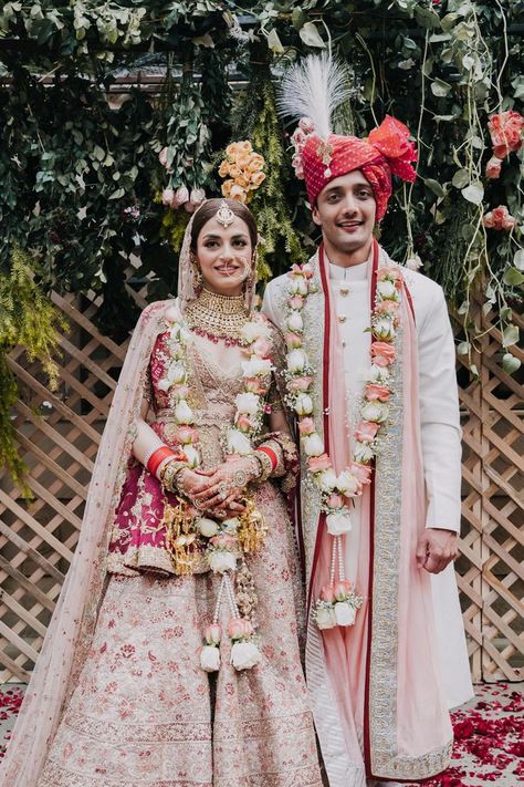 Intimate Delhi Wedding With Bridal Looks That Made Us Go WOW! | WedMeGood Wedding Outfits For Bride, Hc Dresses, Shaadi Vibes, Wedding Choli, Brown Lehenga, Outfits For Bride, Marriage Pics, Marriage Poses, Stylish Lehenga