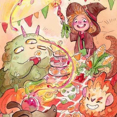 Dina Norlund on Instagram: “Here is this months Patreon Postcard! Super cute and super fun, the theme was Autumn Magic. If you want this limited postcard become a…” Dina Norlund, Inspiring Artists, Style Types, Amazing Artists, Character Sheets, Ghibli Artwork, Creating Texture, Autumn Magic, Textured Artwork