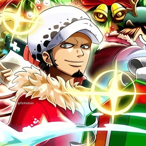 One Piece Christmas Pfp, One Piece Christmas Icons, One Piece Christmas, Law Icon, Law Christmas, Anime Board, Trafalgar Law, Straw Hats, Christmas Icons