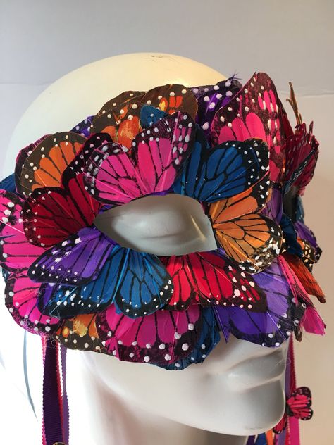 Surreal Party, Butterfly Masquerade Mask, Butterfly Masquerade, New Years Dinner Party, New Years Eve Celebration, Butterfly Mask, Butterfly Costume, Feather Mask, Tie Dye Crafts