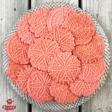 Cherry Pizzelle Pizelle Recipe, Italian Holiday Cookies, Pizzelle Cookies, Pizzelle Recipe, Italian Cookie Recipes, Waffle Cookies, Italian Holiday, Italian Cookies, Xmas Cookies