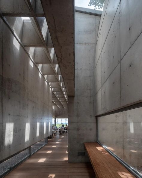 Sea Vector, Library Project, Bamboo Building, China Architecture, Types Of Architecture, Concrete Architecture, Exposed Concrete, Brutalist Architecture, Light Architecture