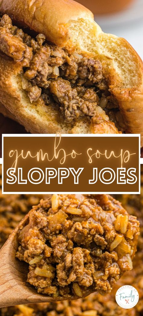 Sloppy Joes With Gumbo Soup, Gumbo Burger Recipe, Maidrites With Chicken Gumbo Soup, Chicken Gumbo Soup Sloppy Joes, Sloppy Joes With Cream Of Chicken Soup, Sloppy Joe With Chicken Gumbo Soup, Gumbo Sloppy Joe Recipe, Sloppy Joe Recipe With Chicken Gumbo, Cajun Sloppy Joes