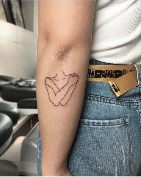 210+ Meaningful Self-Love Tattoo Designs (2023) - TattoosBoyGirl Feminist Tattoo, Self Love Tattoo, Silhouette Tattoos, Tattoos Geometric, Minimalist Silhouette, Dainty Tattoos, Little Tattoos, Flash Art, Simplistic Tattoos