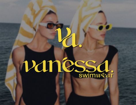 VANESSA / LOGO SWIMWEAR Lady Character Design, Clothing Store Branding, Typography Clothing, Swimwear Logo, Typography Clothes, Classy Swimwear, Store Branding, Retail Branding, Brand Symbols