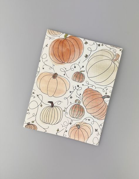 This blank card features a watercolor pumpkin print perfect for the Fall season! The blank interior allows you to customize this card for any occasion and write your own personal, heartfelt message to the ones you love.  SIZE: 4.25" x 5.5". Printed on thick, 120 lb paper with a matte finish.  ENVELOPE: Durable, kraft paper eco-friendly envelope derived from recycled materials.  DELIVERY: All Items are delivered with USPS, tracking is always provided. Please check out my shop for other great cards! Thanksgiving Cards Handmade Watercolor, Thanksgiving Cards Diy Simple, Fall Greeting Cards Handmade, Fall Diy Cards, Watercolor Thanksgiving Cards, Thanksgiving Cards Handmade Ideas, Fall Birthday Cards Handmade, Fall Cards Diy, Cute Thanksgiving Cards