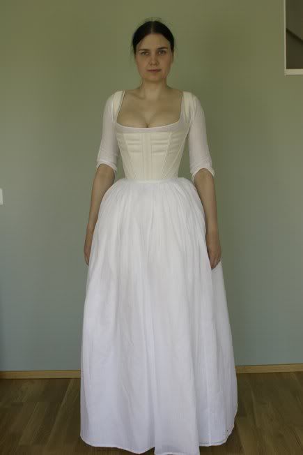 perfect! i dont even need the clothes. I'll just take the undergarments. Linen Chemise, 18th Century Dresses, 18th Century Dress, 18th Century Costume, 18th Century Clothing, Century Dress, 18th Century Fashion, Period Outfit, Couture Mode