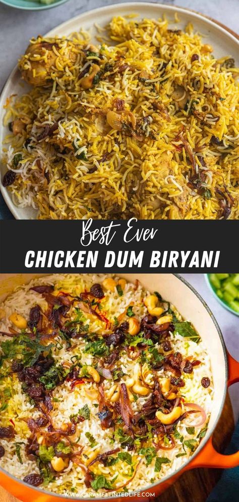 Chicken Biryani Recipe Indian, Biryani Rice Recipe, Easy Chicken Biryani Recipe, Chicken Dum Biryani Recipe, Chicken Dum Biryani, Afghan Food Recipes, Rice With Chicken, Biryani Rice, Indian Rice Recipes