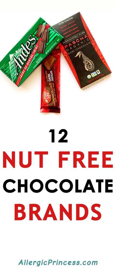 Being allergic to nuts makes it difficult to find safe chocolate. Here are 12 nut free chocolate brands that will make your life a whole lot easier! Nut Free Baking, Nut Free Snacks, Princess Food, Food Allergies Awareness, Tree Nut Allergy, Kids Allergies, Nut Free Recipes, Healthy Nuts, Peanut Allergy