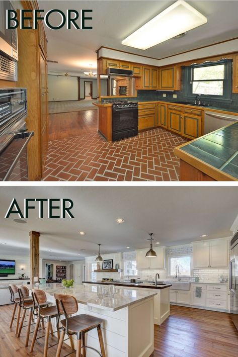 Kitchen Renovation Design, Old Houses Renovation, Home Remodel Before And After, Gallery Kitchen, Living Colors, House Makeovers, Old Home Remodel, Farmhouse Renovation, Budget Kitchen