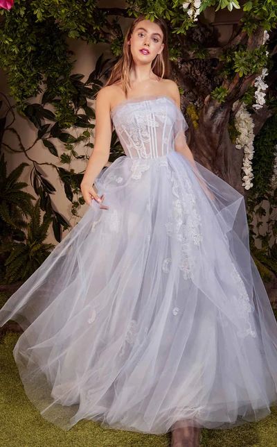 Corset Ball Gowns, Andrea And Leo, Tulle Balls, Long Prom Gowns, Tulle Ball Gown, Corset Bodice, Strapless Corset, Tulle Gown, Prom Outfits