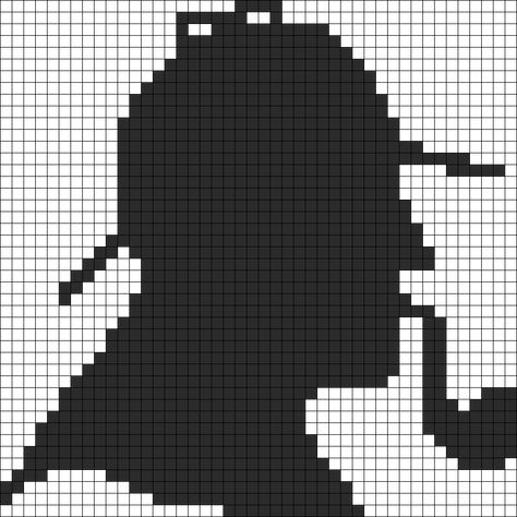 Sherlock Holmes Perler Bead Pattern / Bead Sprite Kandi Cuffs, Pony Bead Patterns, Perler Bead Templates, Colorwork Knitting, Kandi Patterns, Bead Sprite, Bead Pattern, Perler Patterns, Crochet Chart