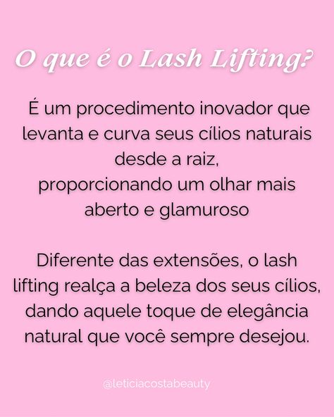 Tudo que você precisa saber sobre LASH LIFTING: Guia completo para Iniciantes!!! Você já imaginou,acordar todos os dias com cílios perfeitos, curvados, prontos para arrasar? Sem precisar de rímel ou curvex, o LASH LIFTING é a solução que você estava esperando! ✨O que é o Lash Lifting? É um procedimento inovador que levanta e curva seus cílios naturais desde a raiz, proporcionando um olhar mais aberto e glamuroso. Diferente das extensões, o lash lifting realça a beleza dos seus cílios, dan... Lash Lifting, Lash Lift, Lashes