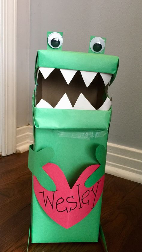 Crocodile Valentines Boxes, Valentines Boxes For Kids School Boys Dinosaur, Alligator Valentines Boxes, Dino Valentines Boxes, Crocodile Valentine Box Ideas, Lizard Valentine Box Ideas, Reptile Valentines Boxes, Valentine Mailbox Ideas For Boys, T Rex Valentines Box Ideas