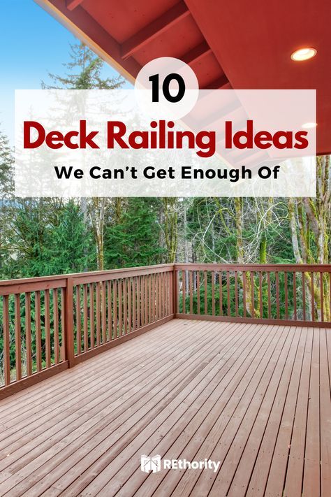 Is your deck looking a little lacklustre? It’s time to switch up the classic wooden railings and bring your outdoor space into the future with these 10 deck railing ideas that are sure to be on-trend in the upcoming year. From modern steel cages to rustic stone balusters, these ideas will help you create a show-stopping outdoor oasis that will have friends and family excited to come over for a visit. Outdoor Wood Deck Ideas, Deck Sliding Gate, Deck Railing Design Ideas, Back Deck Layout Ideas, Simple Deck Railing Ideas, Deck Railing Options, Deck Spindles Ideas Railings, New Deck Ideas, Fiberon Decking Ideas